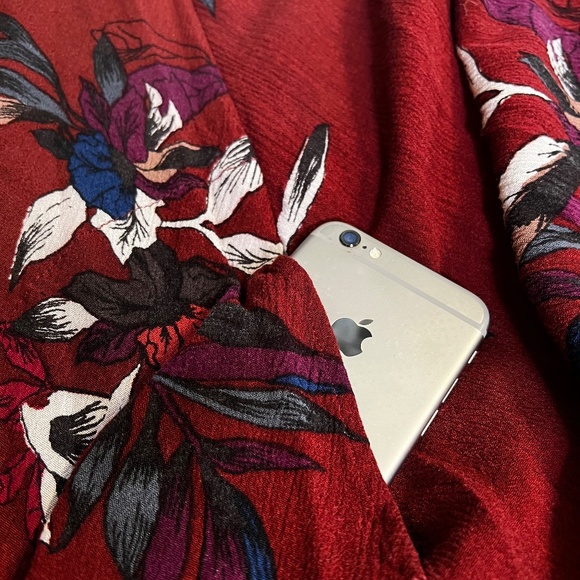 EUC ✵☽Free People☾✵ Red <Electric Orchid> Blue Floral Swing Tunic Dress | Small - Picture 12 of 16